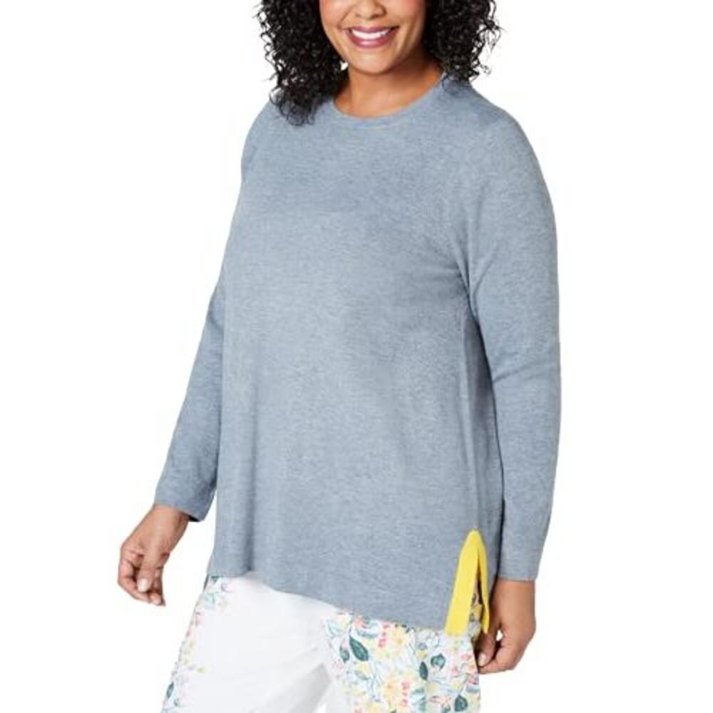 Charter Club Plus Size Colorblocked Detail Sweater